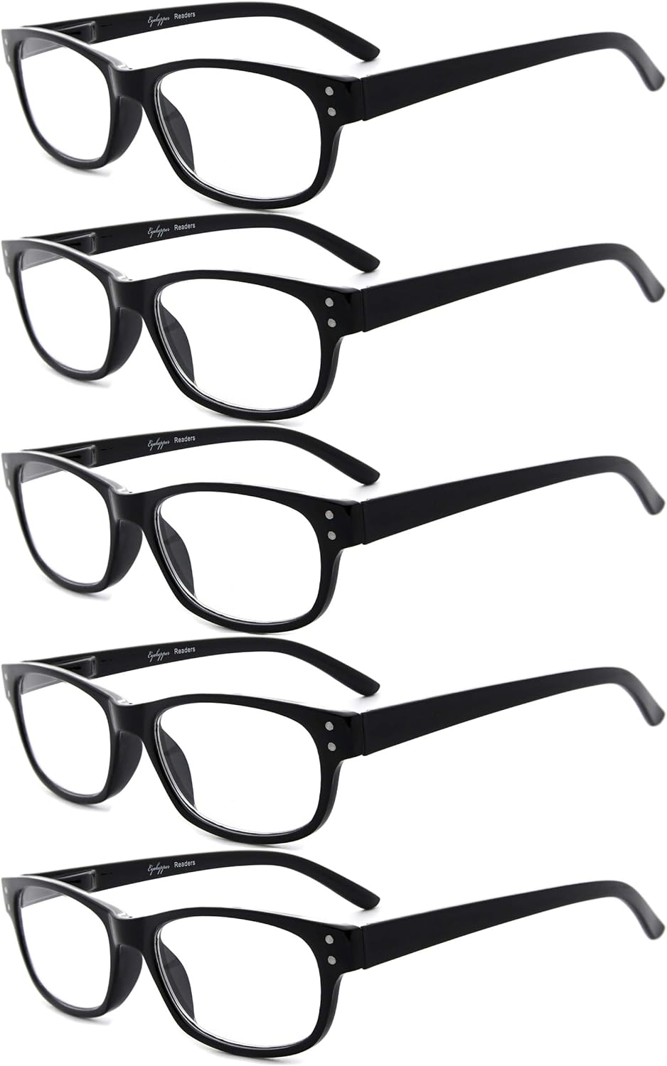 Eyekepper Classic Reading Glasses for Men 5 Pack Spring Hinges Readers