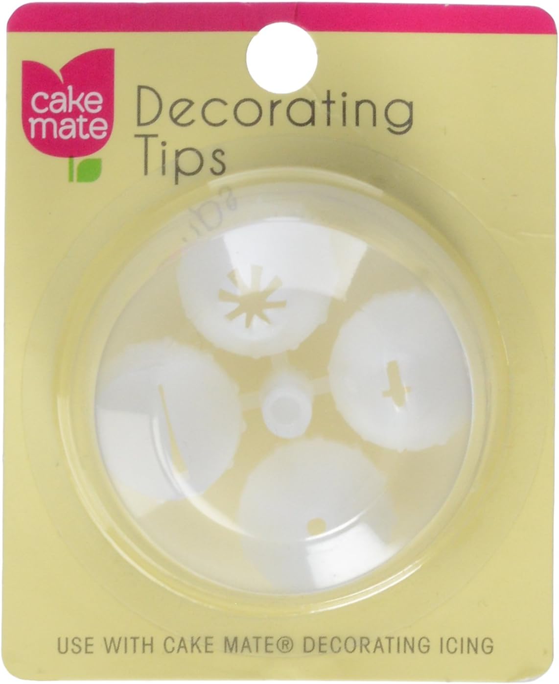 Cake Mate White Decorating Tips, 4 Pack, Round Opening, Plastic Material