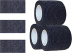 3 Pack 2 Inches Self Adhesive Bandage Wrap Vet Wrap for Pets, Stretch Self Adherent Tape Cohesive Wrap for Athletic, Sports, Wrist and Ankle(Black)