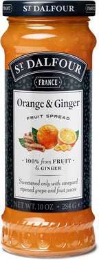 St. Dalfour Ginger & Orange Fruit Spread 6 Pack, 100% from Fruit, No Cane Sugars, No Corn Syrups, 10 oz Jars
