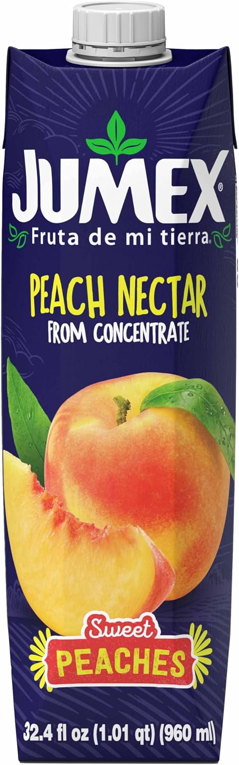 Jumex Peach Juice Nectar - Peach Nectar Made with Fresh Fruit Puree - Tropical Fruit Juice Concentrate for Smoothie Mix, Cocktail Mixers, Kids Drinks & Mexican Beverages - 32.4oz, 1 Pack Carton