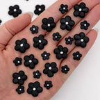 Royal Icing Blossoms | Icing Flowers | Mini Edible | Edible Roses | White Blossoms | Icing Shapes | Sprinkle Mix | Cake Sprinkles | Wedding Flowers | Bulk Sprinkles | by Simply Sucré (54 Flowers, Black Blossoms)