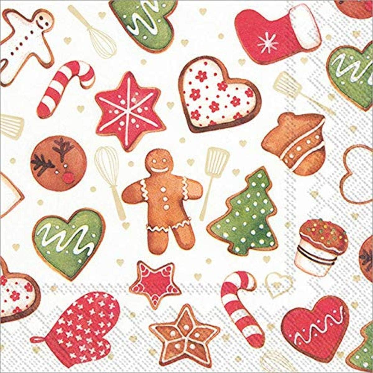 Boston International IHR 3-Ply Paper Napkins, 20-Count Lunch Size, Cookies & Bakery