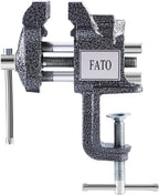 FATO 3 Inch Table Vise with 360° Swivel Base, Heavy Duty Clamp-On Bench Vise, Portable Tabletop Vise for Workbench Woodworking, Metalworking, Drilling, Cutting, Repair DIY Garage Tool
