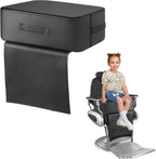 Salon Booster Seat for Kids Hair Cutting, 18 x 13 x 6.7in Children Salon Chair Cushion for Hair Stylist, Barber Booster Seat Leather Cushion, Beauty Salon Spa Equipment Black