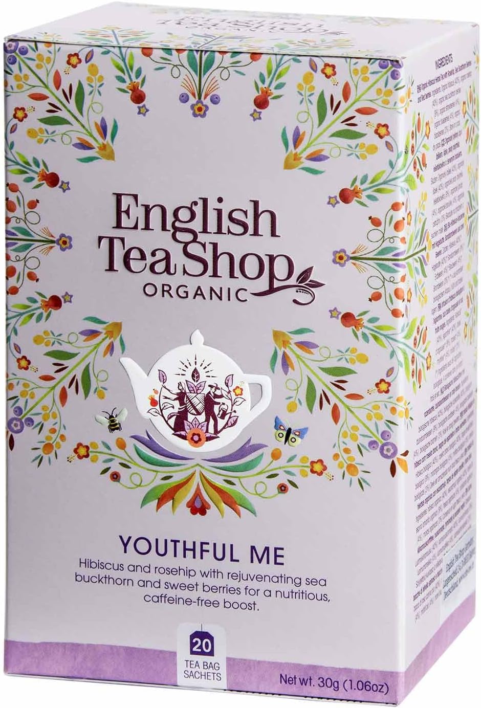 English Tea Shop Organic Caffeine Free, Youthful Me, 20 Sachet Tea Bags, 30 Gram (Pack of 1)