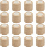 16 Pack Self Adhesive Bandage Wrap, 2" X 5 Yards Beige Elastic Cohesive Bandage Wrap for Sports, Wrist, Ankle and Vet Wrap,Grip Tape