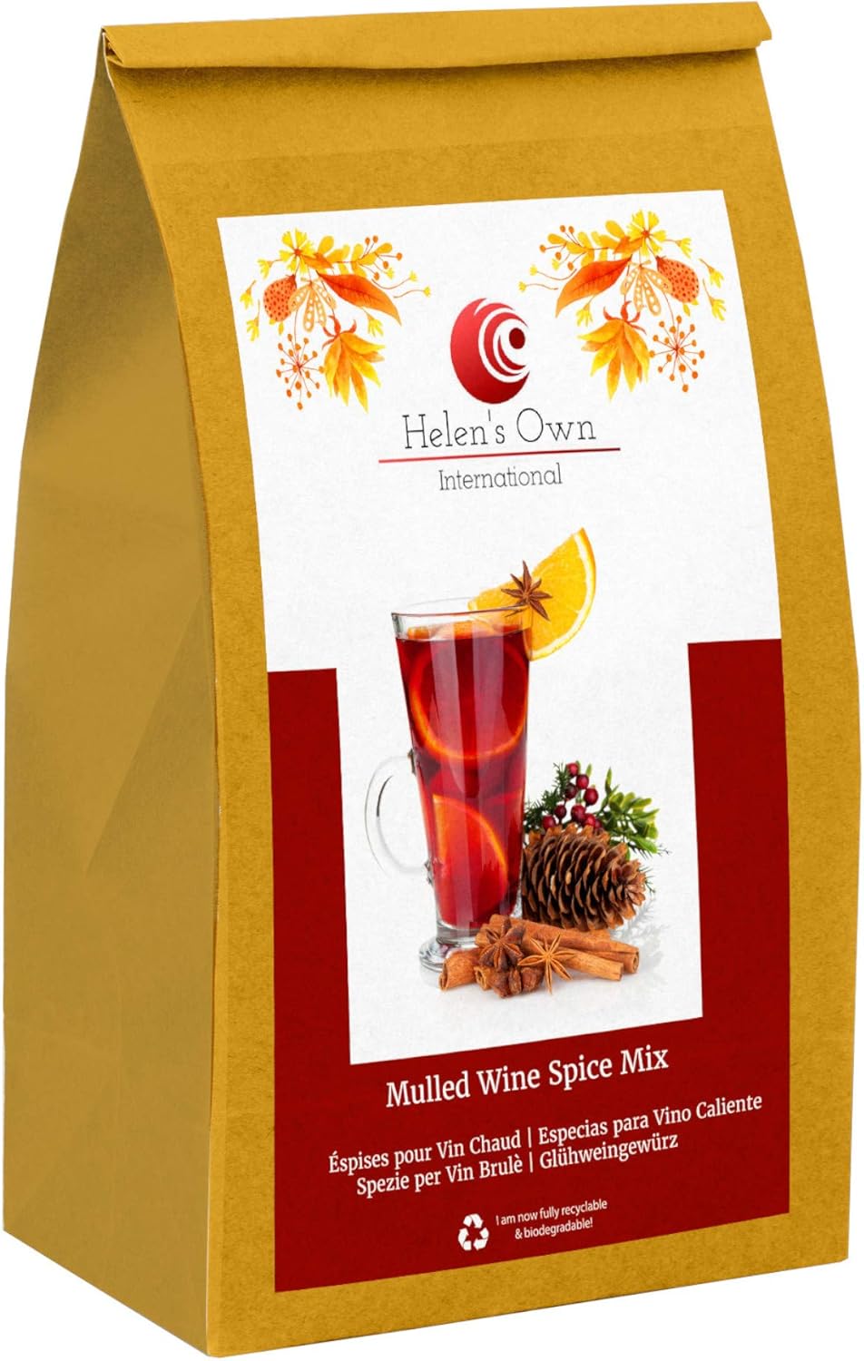 Genuine German Mulled Wine Spice Mulling Spices Mix Gluhwein - 18 x 0.5Oz Sachets - Glühwein Gewürz by Meßmer – with Helen’s Own Recipe Instruction Booklet – Winter Punch spice mix
