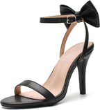 Women's High Heels Sandals Strappy Open Toe Stiletto Bow Ankle Strap Dress Shoes for Prom Party Wedding Evening Cocktail Formal Bridesmaid Sexy Elegant