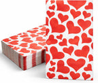 50 Pcs Valentine Disposable Paper Decorative Guest Napkins，Disposable Hand Towels for Bathroom, 2 Ply Love Hearts Hand Towel for Party Lunch Dinner Kitchen Bathroom (Valentine's)