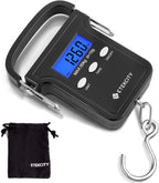 Etekcity Fishing Scale with Backlit LCD Display, 110lb/50kg Digital Electronic Hanging Hook Scale with Batteries and Carry Pouch Included, Black, Non-Slip Handle