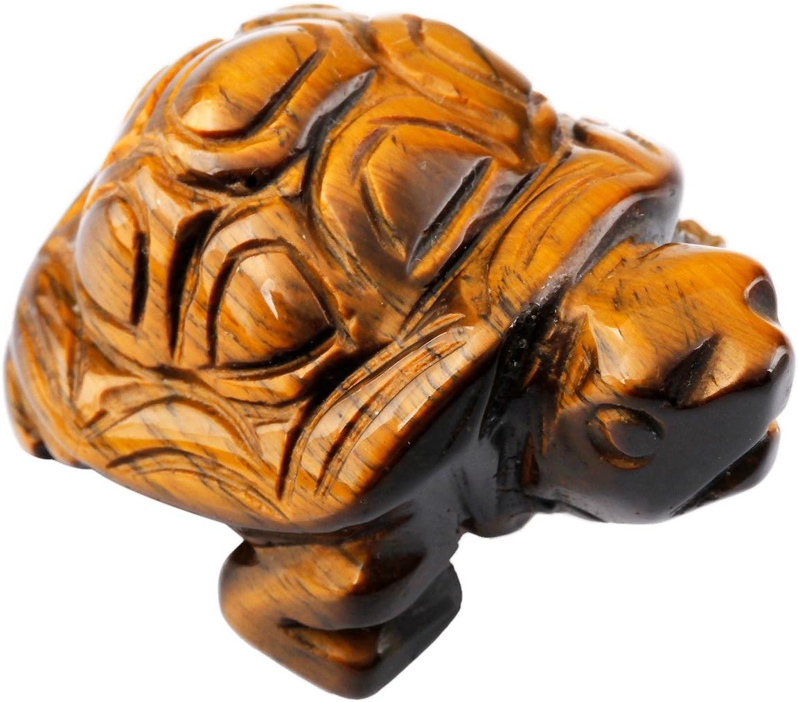 Rockcloud Healing Crystal Guardian Turtle Tortoise Pocket Stone Figurines Carved Gemstone Crafts 1.5''