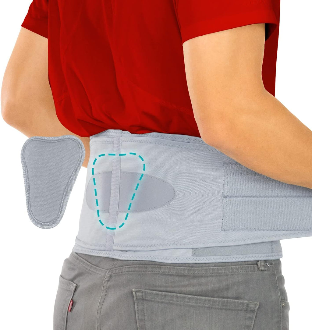 Vive Lower Back Support Brace for Men & Women - Dual Adjustable Lumbar Belt for Heavy Lifting, Herniated Disc, Sciatica, Scoliosis, & Thoracic Pain Relief - Compression Posture Device for Work or Home