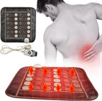 Jade Heating Pad, Far Infrared Jade Amethyst Heat Stone Mat for Back Pain, Full Body Heating Pad, Adjustable Temperature, EMF Free, Back Pain and Cramps Relief, for Home Office Whole Body