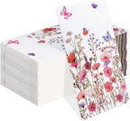HEIPINIUYE 50 Pieces Spring Floral Paper Napkins 3-ply Wildflower Guest Napkins Disposable Hand Towels for Bathroom Wedding Birthday Valentines Party Dinner Napkins