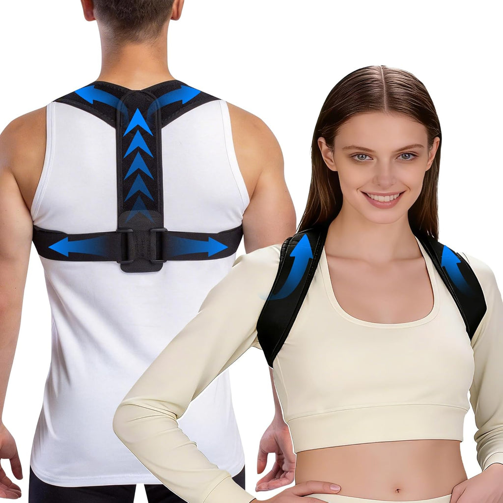 Upper Back Brace Posture Corrector for Women and Men, Adjustable Upper & Mid Back Support, Breathable Back Straightener for Neck, Shoulder & Clavicle Pain Relief