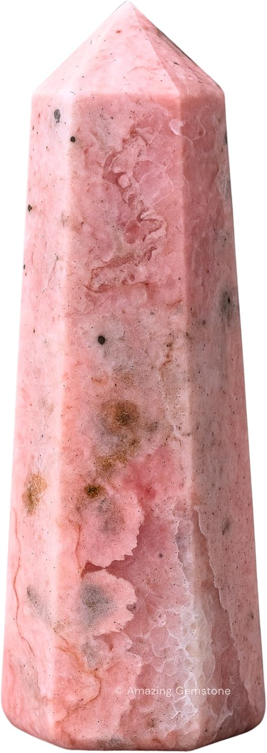 Amazing Gemstone Rhodochrosite Crystal Towers ~ Natural Healing Crystal Point Obelisk for Reiki Healing and Crystal Grid (2" to 3" INCH)