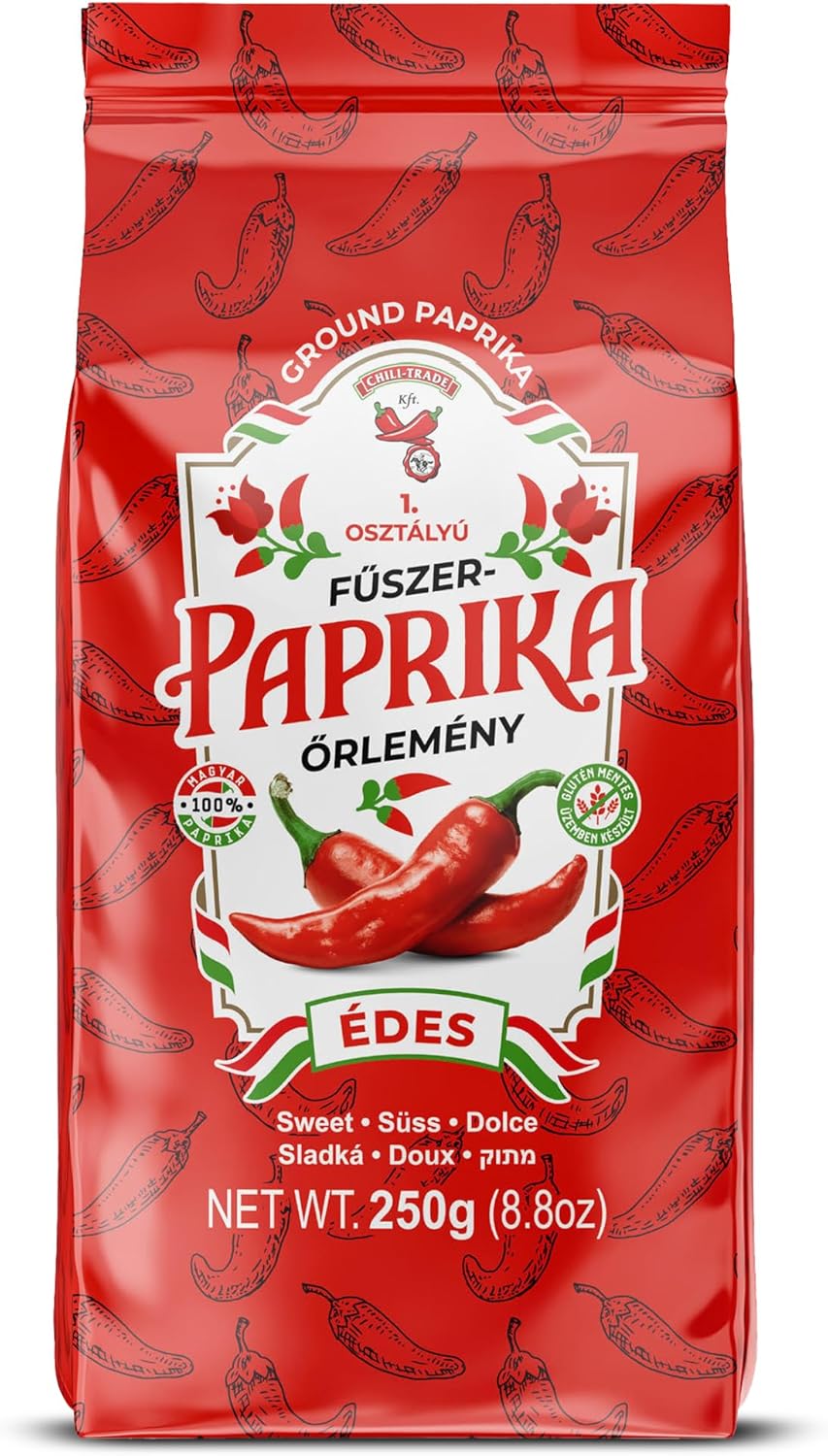 Hungarian Sweet Paprika (8.8oz/250g) Imported from Hungary, Gourmet Quality, Mild and Rich Flavor for Goulash, Stews, Roasts and Rubs