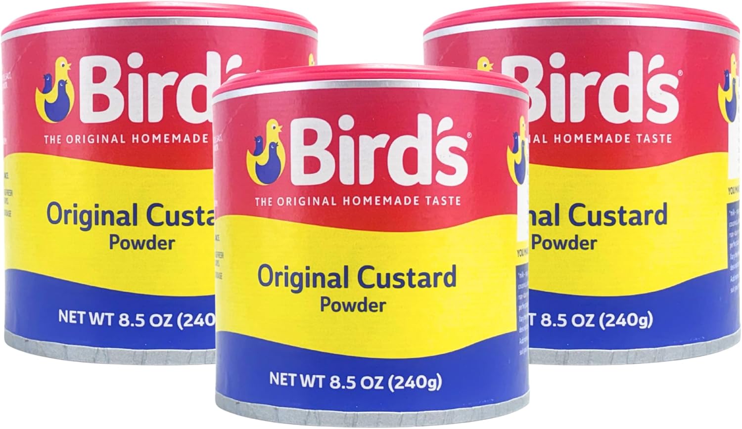 Bird's Original Instant Custard Powder 250g – Classic British Dessert Mix, Just Add Water, Creamy & Delicious (Pack of 3)