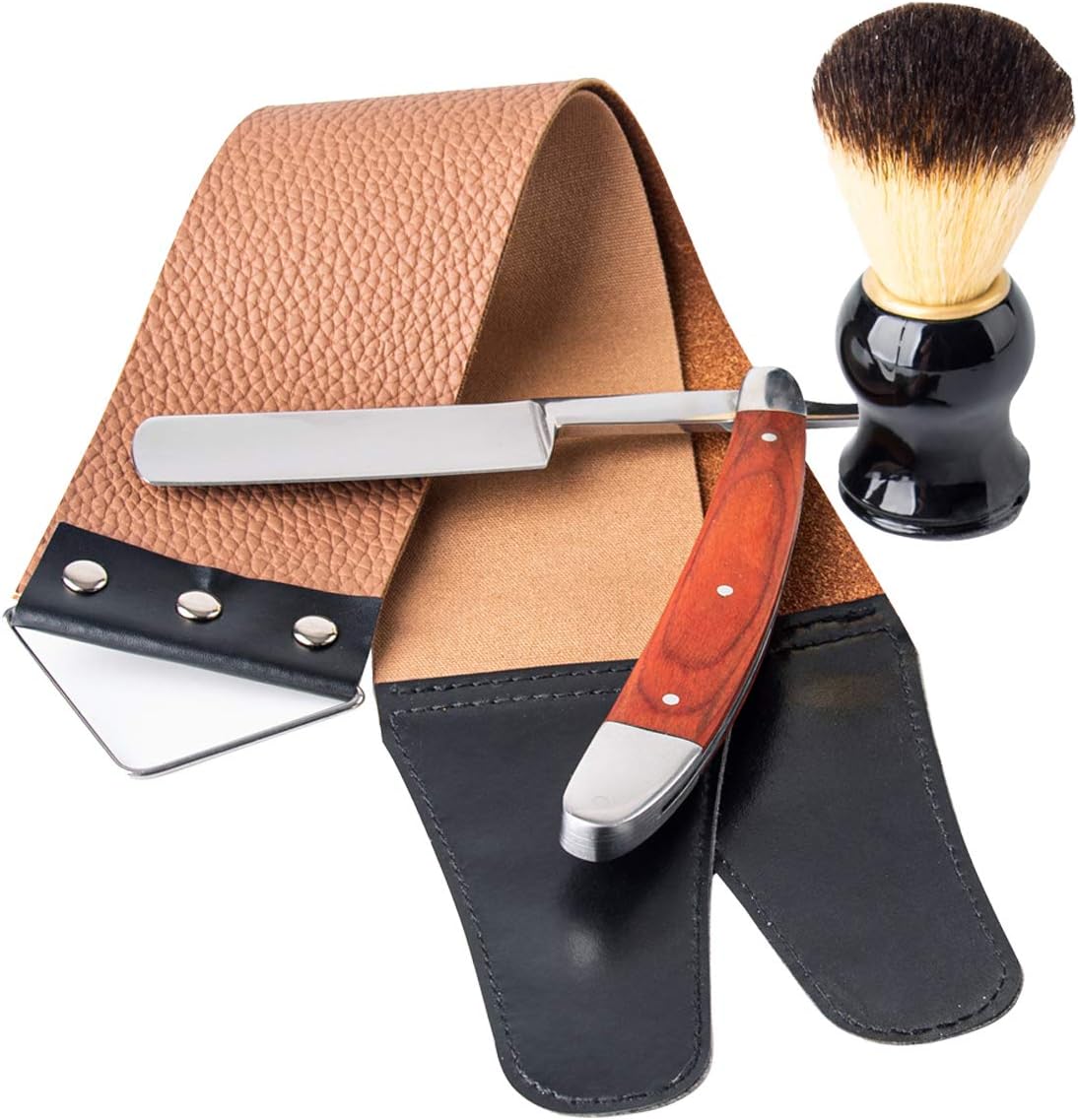 Professional Straight Razor Kit With Strop, Shaving Brush, Leather Strop - Barber Edge Razor Navaja de Barbero