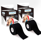 Kinesiology Recovery Tapes, 40 ct Precut Strips, 2 Rolls, Water Resistant, Elastic Athletic Tape for Sports & Weightlifting, Muscle Strain Relief & Joint Support