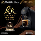 L'OR Coffee Pods, 10 Count Le Tigre Dark Roast Blend, Single-Serve Aluminum Coffee Capsules Compatible with the L'OR BARISTA System, 10 count (Pack of 1)