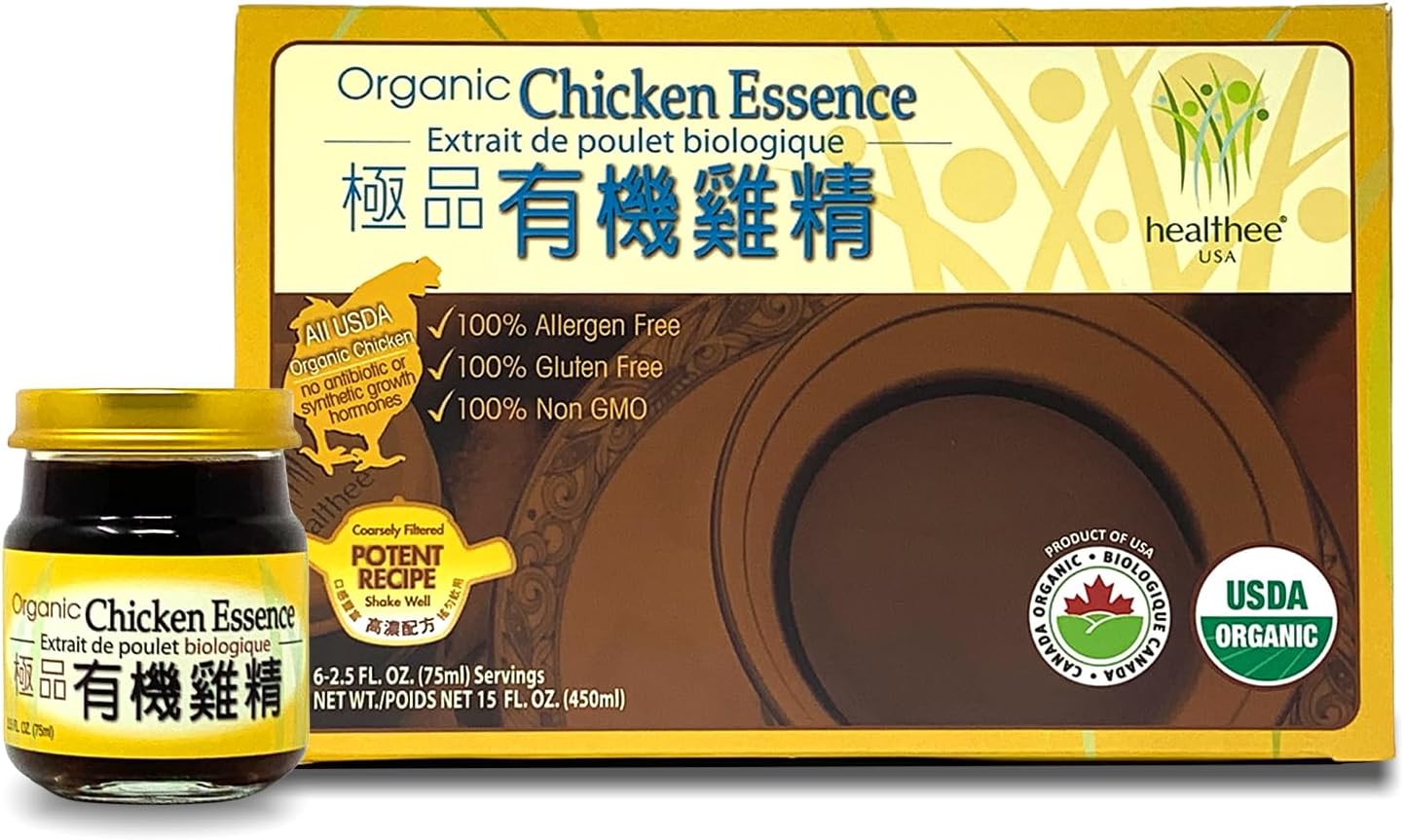 Healthee Chicken Essence Extract Drink, Premium Brand and Organic, Original Flavor, Glass Bottle, 2.36 Ounces (70 ml) - Pack of 6
