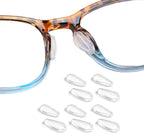 Eyeglass Nose Pads, 2.2mm Thickness Adhesive Anti Slip Glasses Nose Pad with Air Bag, Comfort Silicone Glasses Grip Cushions for Sunglasses, Eyeglasses & Reading Glasses (5 Pairs, Clear)