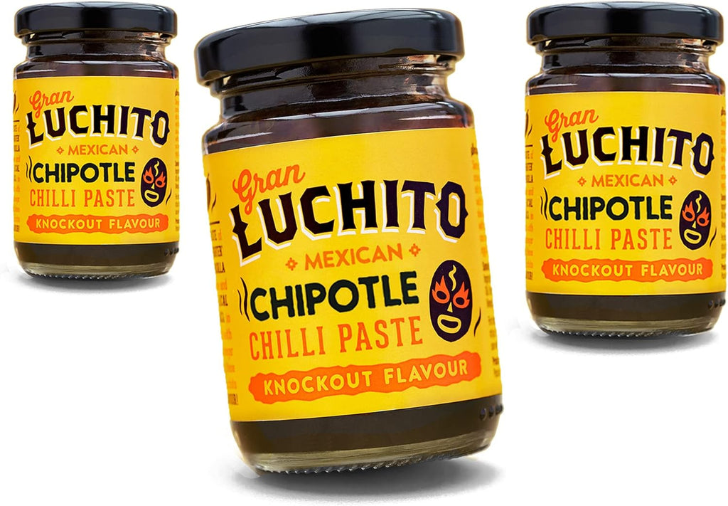 Gran Luchito Mexican Chipotle Chili Paste 3.5oz | Handmade in Mexico | Super Smoky Chipotle Sauce with A Medium to High Heat | All Natural & Gluten/GMO Free - Perfect For Mexican Cooking