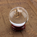 Hztyyier Clear Quartz Crystal Ball with Stand Base, Feng Shui Healing Sphere