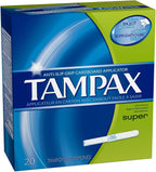 Tampax Super Absorbency Tampons with Flushable Applicator 20 ct