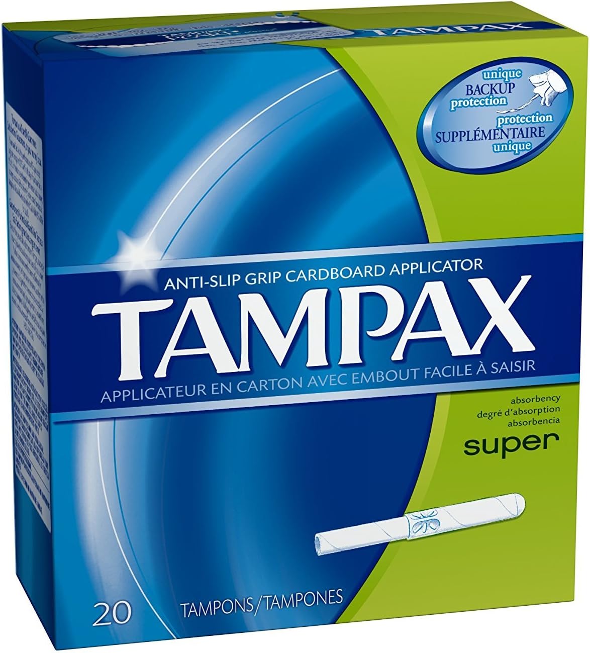 Tampax Super Absorbency Tampons with Flushable Applicator 20 ct