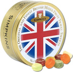 Simpkins Mixed Fruit Drops - Old-Fashioned and Original Travel Sweets in Union Jack Flag Tin - All Natural Fruit Hard Candy Drops - Assortment of Citrus and Forest Fruit Hard Candy in a Tin (6.1 oz)