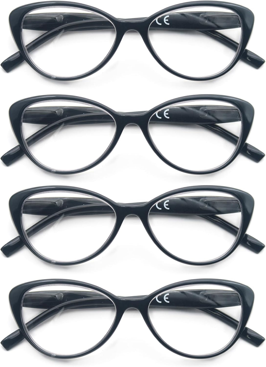 Reading Glasses Women Lightweight Stylish Readers Cute Cheaters Glasses w/Spring Hinges Eyeglasses for Reading 4 Pack