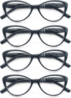 Reading Glasses Women Lightweight Stylish Readers Cute Cheaters Glasses w/Spring Hinges Eyeglasses for Reading 4 Pack