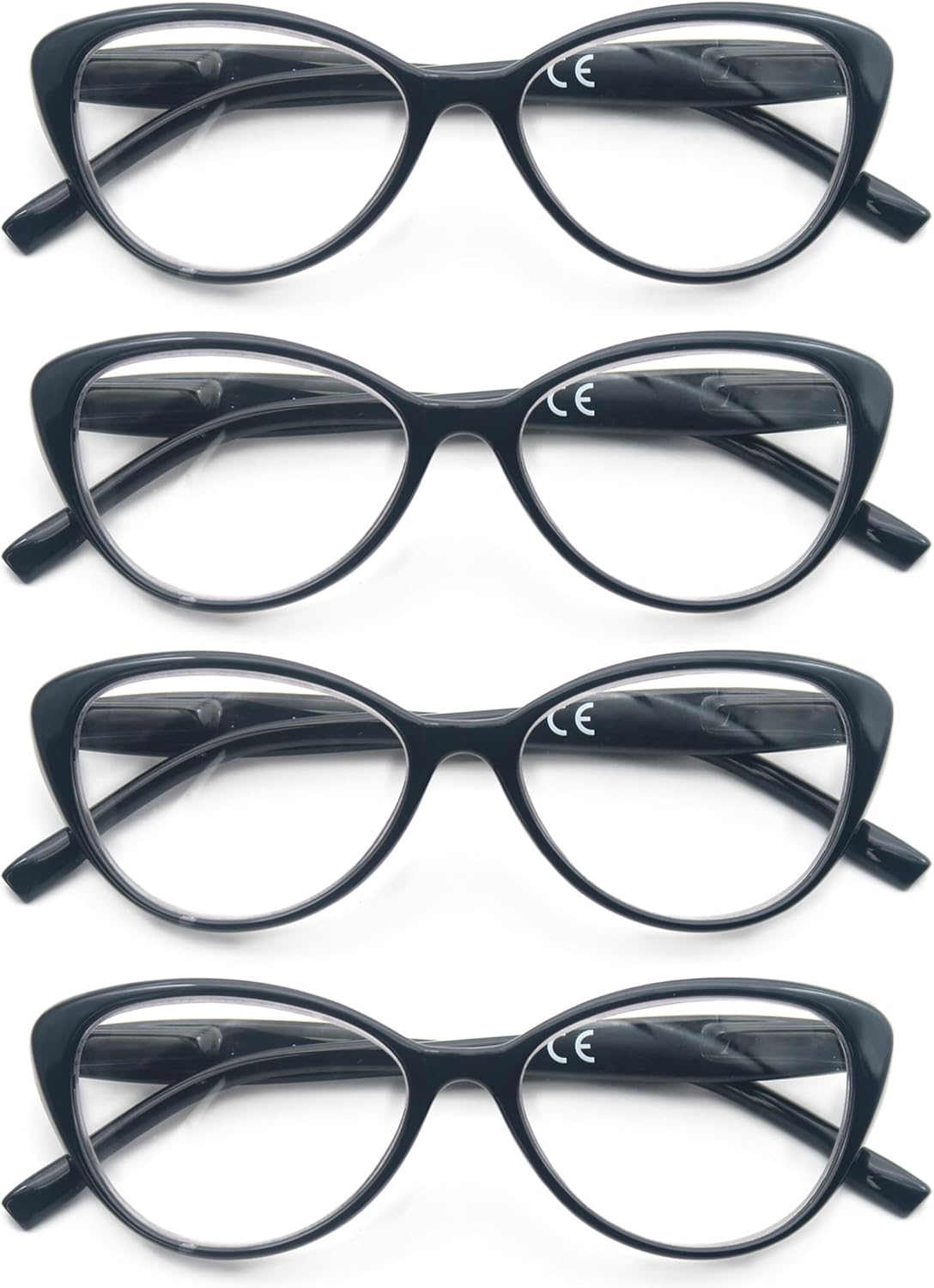 Reading Glasses Women Lightweight Stylish Readers Cute Cheaters Glasses w/Spring Hinges Eyeglasses for Reading 4 Pack
