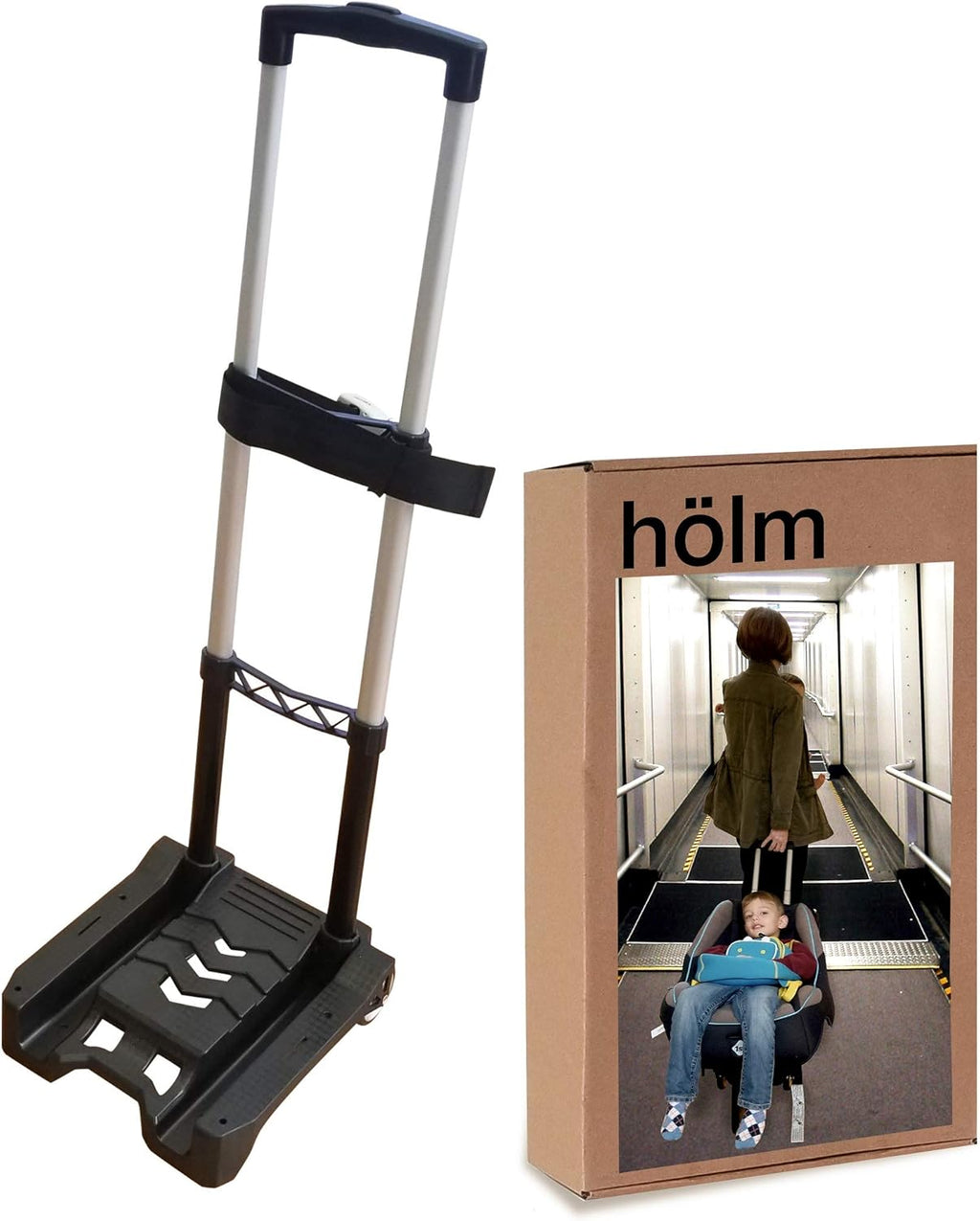 Holm Airport Car Seat Stroller Travel Cart and Child Transporter - A Carseat Roller for Traveling. Foldable, storable, and stowable Under Your Airplane seat or Over Head Compartment.