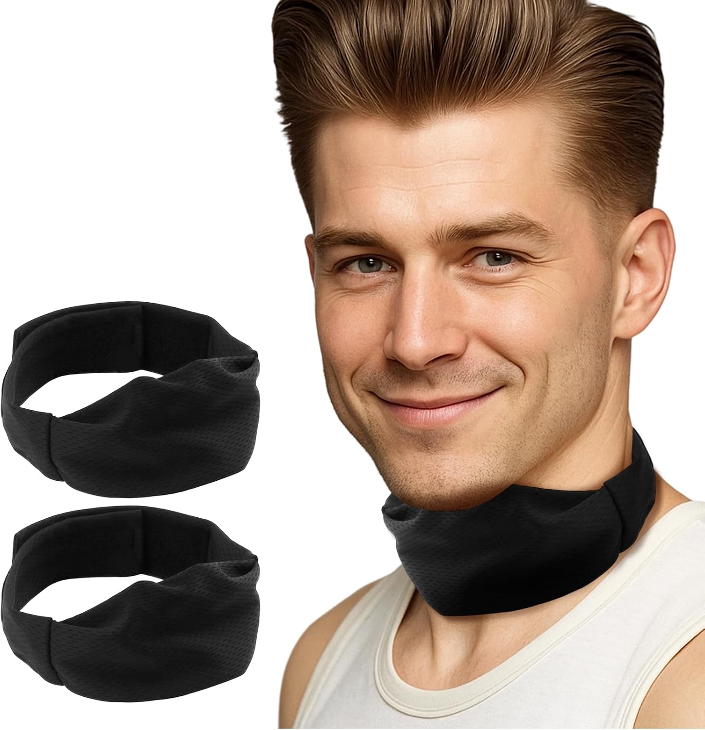 2Pcs Trach Covers for Tracheostomy Neck Stoma Cover Breathable Dust- Proof Shield Neck Trachea Protector Adjustable Tracheostomy Supplies Reusable Tracheostomy Care Kits for Men and Women (Black, M)