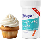 Bakerpan White Oil-Based Dye-Free Food Coloring Powder for Baking - 30g - White Coloring for Buttercream Frosting, Chocolate, Candy, Icing, Cakes