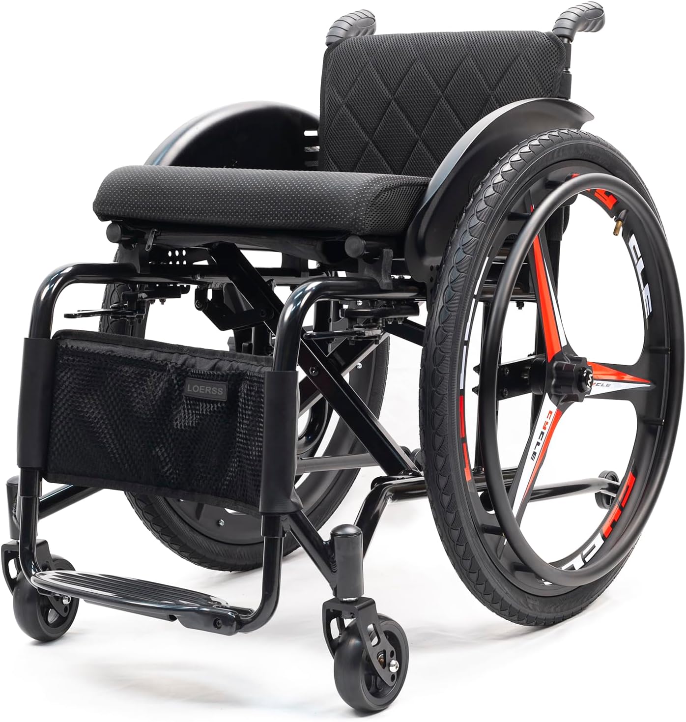 Folding All-Terrain Wheelchair, Sports Wheelchair For Adults, Portable Aluminium Self-propelled Manual Wheel Chair, Lightweight Foldable Transport Wheel Chair, Weighs Only 30 Lbs(Size:42cm/16.5in,Colo