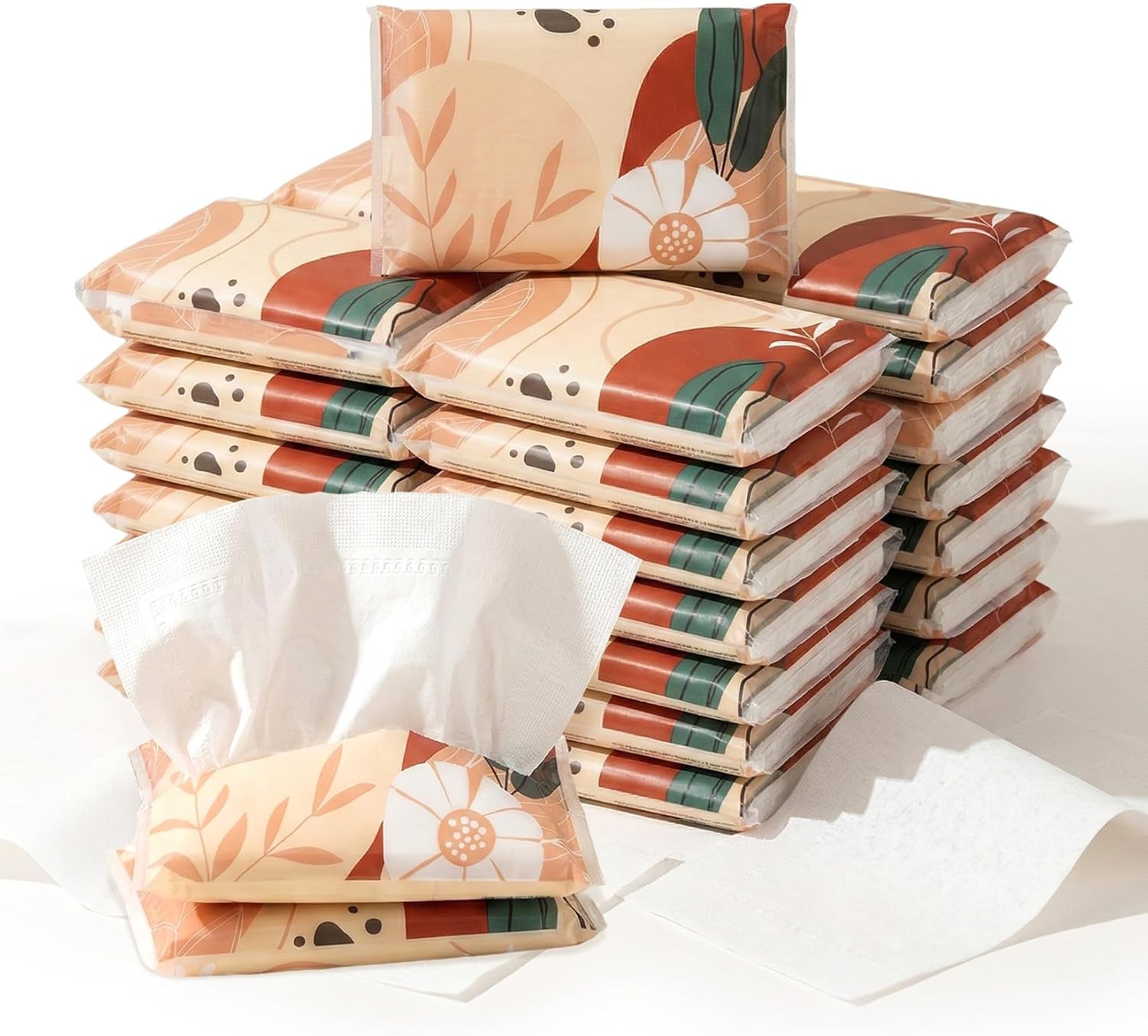 22 Packs Travel Tissue Packs - Pocket Tissues Travel Size 8 Count 3-ply Paper Pocket for Travelling, Wedding, Party Favors,Car, Handbags, Pockets