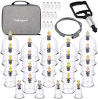 yeesport 24 Cups Cupping Therapy Set, Cupping Kit for Massage Therapy, Cupping Set Massage Therapy Cups with Vacuum Magnetic Pump, Suction Hijama Cupping Set for Pain Relief Relaxation
