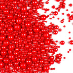 Red Pearl Sugar Sprinkles for Cake Decorating, 150g/5.29oz Mix Size, Edible Candy Pearls Cupcake Toppers, Baking Edible Cake Decorations for Anniversary Wedding Party Birthday