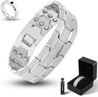 3X Magnetic Bracelets for Men Triple Strength Magnets with Pure Copper Adjustable Length Bracelet for Wrist Support & Wellness - Includes Sizing Tool and Gift Box