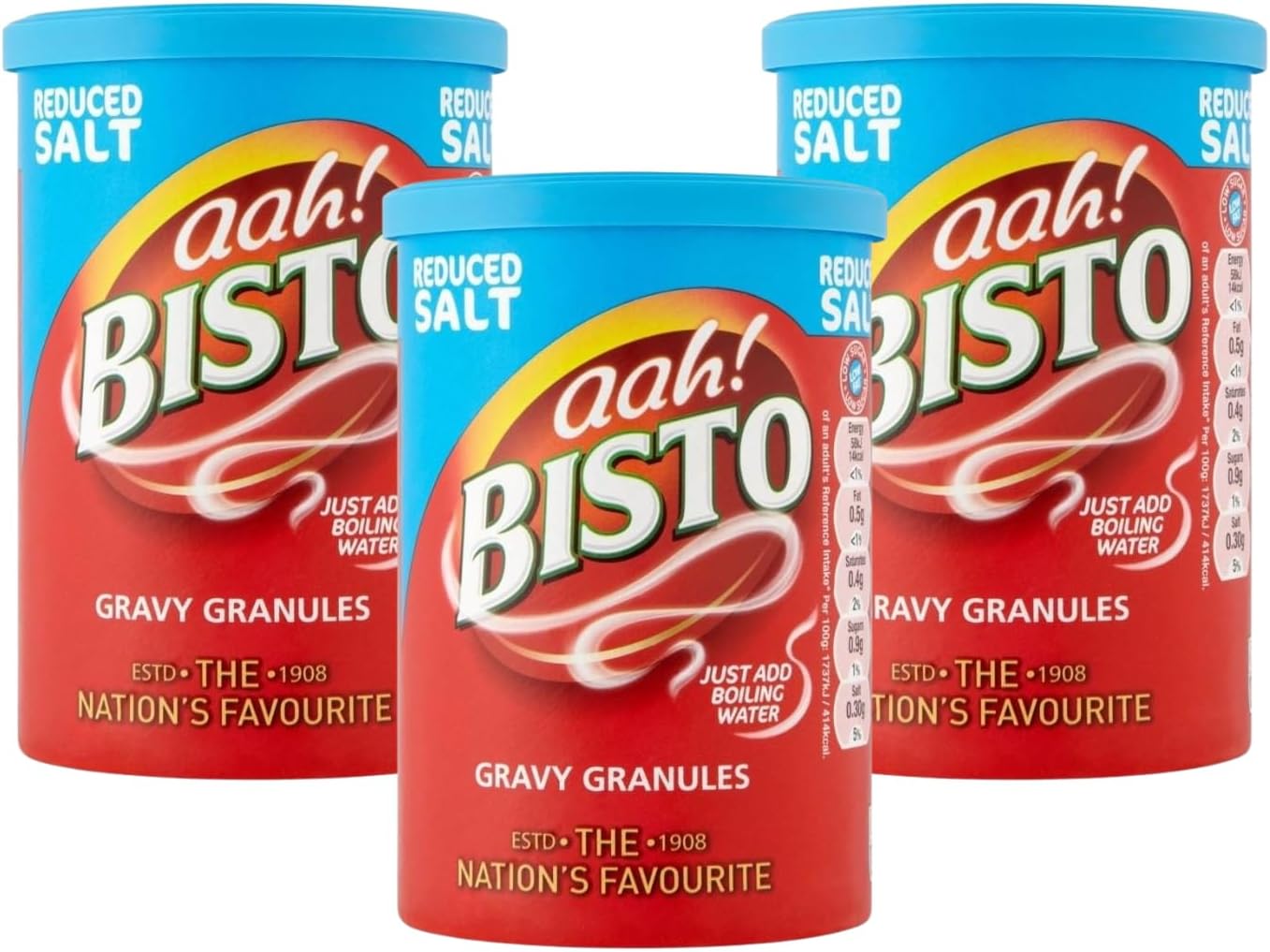 Bisto Reduced Sodium Gravy Granules 5.9 Ounce Canister (Pack of 3)