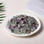 100g Fluorite Aquarium Gravel - Faux Tumbled Healing Crystal Chips | Bulk Gemstones for Fountain, Vase Filler, Planters, Fish Tank | Decorative Crushed Stones for Reiki Energy Balancing