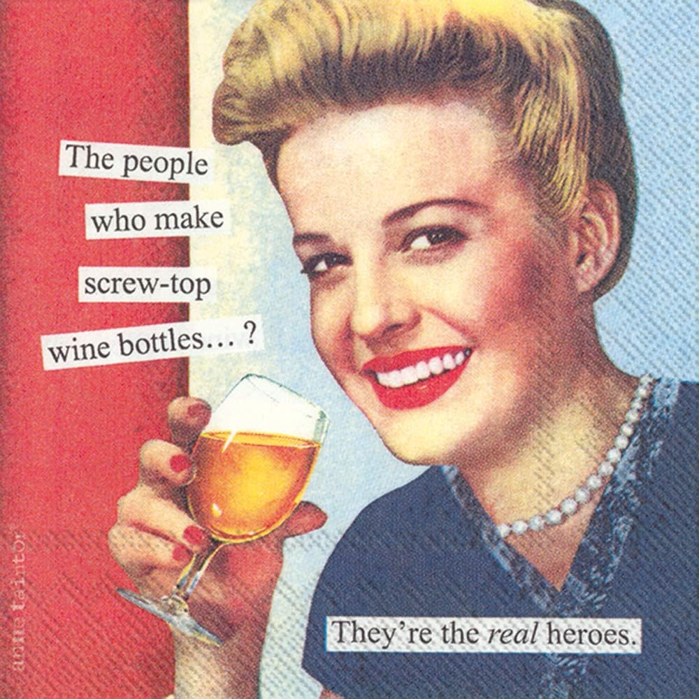 Boston International IHR Anne Taintor Cocktail Beverage Paper Napkins, 5 x 5-Inches, Screw Top