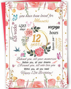 Happy 12th Birthday Card for Girls, Unique 12 Year Old Girl Birthday Gifts, Funny 12th Birthday Decorations Party for Daughter Granddaughter Niece