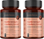 pureclinica Double Strength Cranberry Extract 10,000mg x 360 Ultra Concentrated Tablets (2 Bottles of 180) - 12 Months Supply!