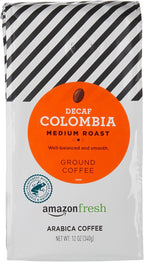 Amazon Fresh Decaf Colombia Ground Coffee, Medium Roast, 12 Ounce (Pack of 3)